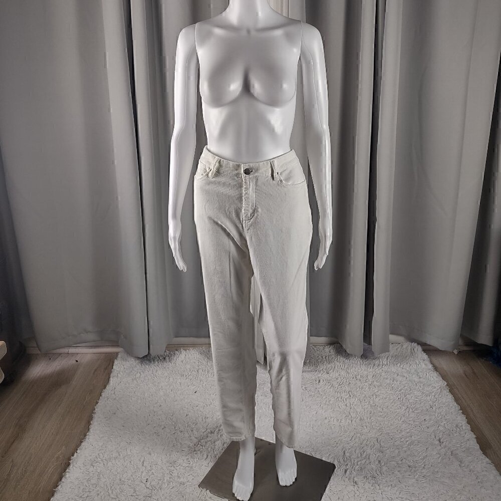 Kim Rogers Women's Five Pocket White Cotton Denim Jeans Size 10